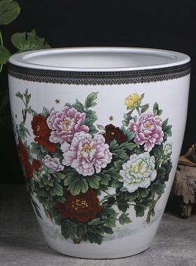 加高老式室睡莲盆庭院荷花养瓷外古金鱼缸缸客厅摆书件水陶缸9972