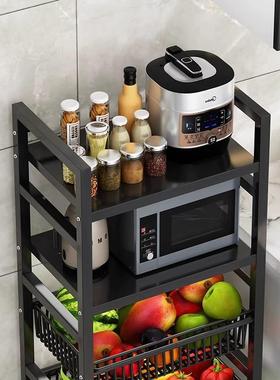 厨不房置物架家用落地蔬架简易纳架储物架移动菜菜篮子锈钢收9989