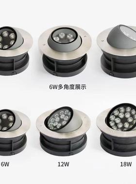 偏光歪头ed调节角度牛36792眼地l埋灯嵌入式照灯圆形防树水户外可