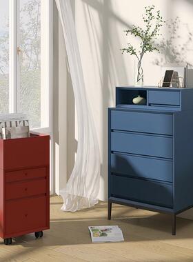 烤漆五斗柜19162意实式极简柜卧室收纳木多抽屉简约边大容量床纳