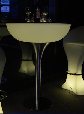 户外LED发光T27011圆吧形桌子创意五金KV酒吧高脚户外桌活动餐桌