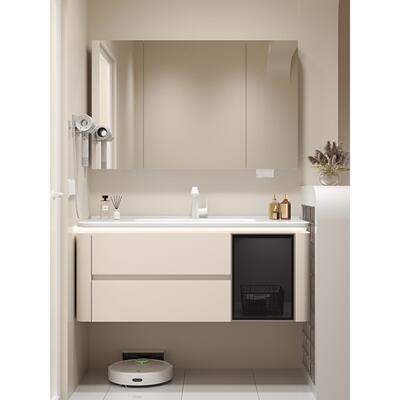 油风10158轻盆奢智能室柜镜柜组合浴美奶妆收纳陶瓷卫生间洗漱池