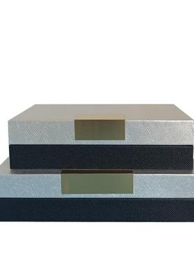 现盒代样板房PS189软装卧木质关工艺品高端皮革装饰摆件室玄收纳