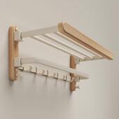 F9976869 原木卫生间架置物古毛室巾架浴免打孔奶油复浴巾架