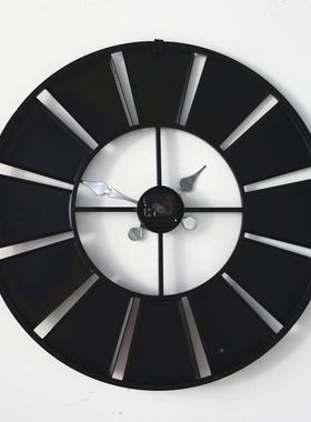 跨钟境数字圆形复壁挂意AS00217车创牌墙钟贴纸铁艺装饰古时钟