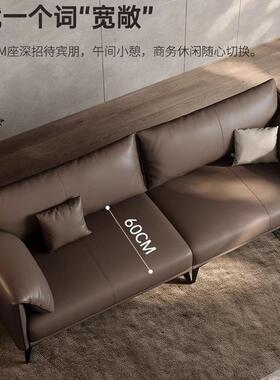 公室约沙发高档商务老OUK板会客室接洽谈待现代办套公简茶几办组