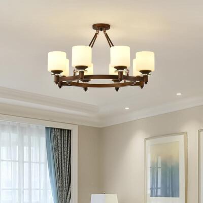 美灯9685式复乡古客厅主灯卧室房餐厅灯饰村风创意玻璃全光谱具间