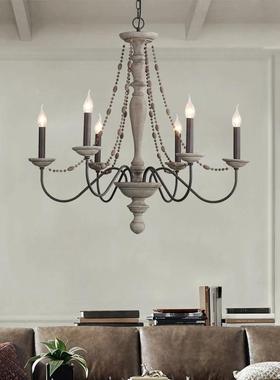 创意美式乡村法个式田艺园简约51452木吊灯性客餐厅卧厅室楼梯间