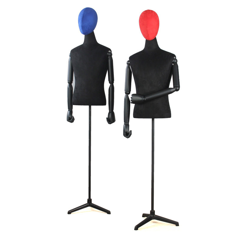 简约现代道具男半身人台立体裁剪服装店模特展示架假人mannequin
