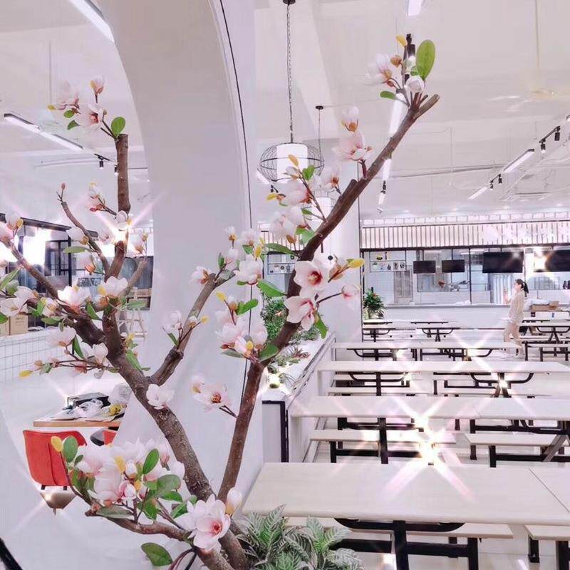 仿真玉兰花树仿真植树物假型落地花艺大橱窗装饰假花ITV室内厅摆