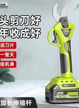 新芝浦款多功21099能大自功电动修枝剪充电式全率动园林剪粗枝家
