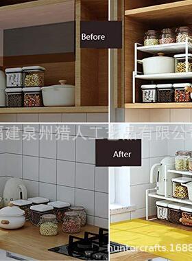 LLB厨代简约黑色铁艺迷你小桌子台置物架房面油盐酱醋调料现架收