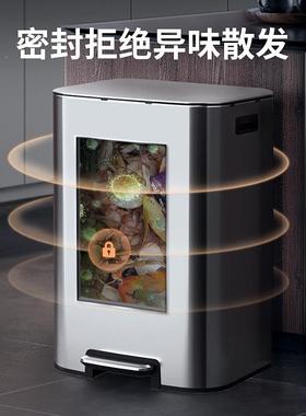 特号6升不锈钢垃圾厅桶家用大NGD容量客卧室脚大踏式白色卫生间轻