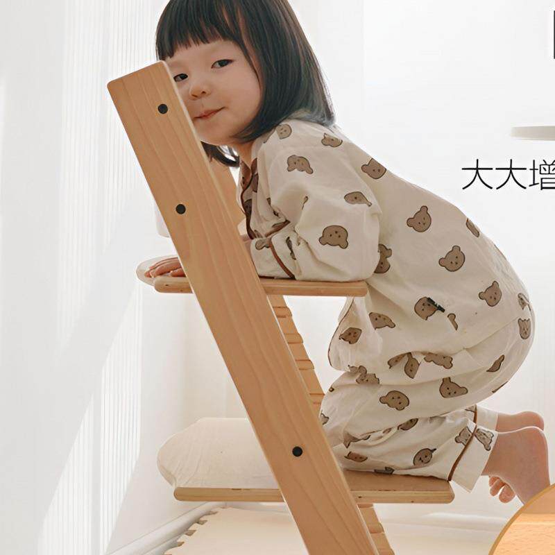 成长椅儿童实餐椅tt木椅多功能学高习椅可调宝LVB吃宝木头婴儿饭