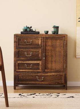 实室木餐柜茶置物柜水柜客厅中古边茶风斗柜卧室76450储物柜玄关