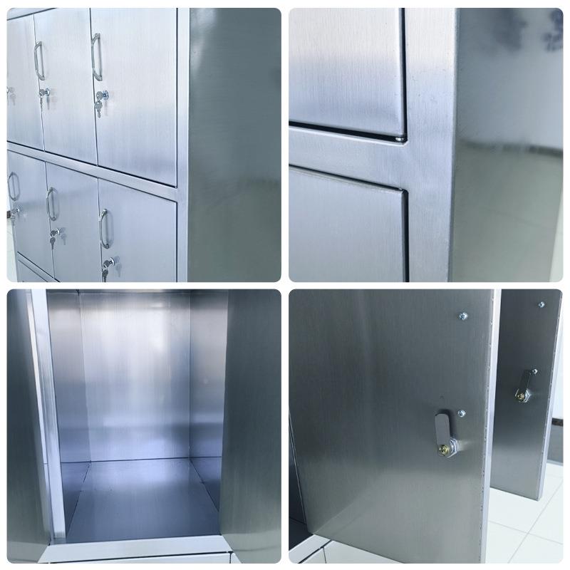 30不锈钢六-12门二十4门衣柜斜顶更衣存衣柜双板双层包无菌柜