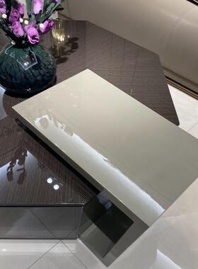 意式轻奢实茶几别墅代简约不规则茶小户型台现家用客85226厅整木