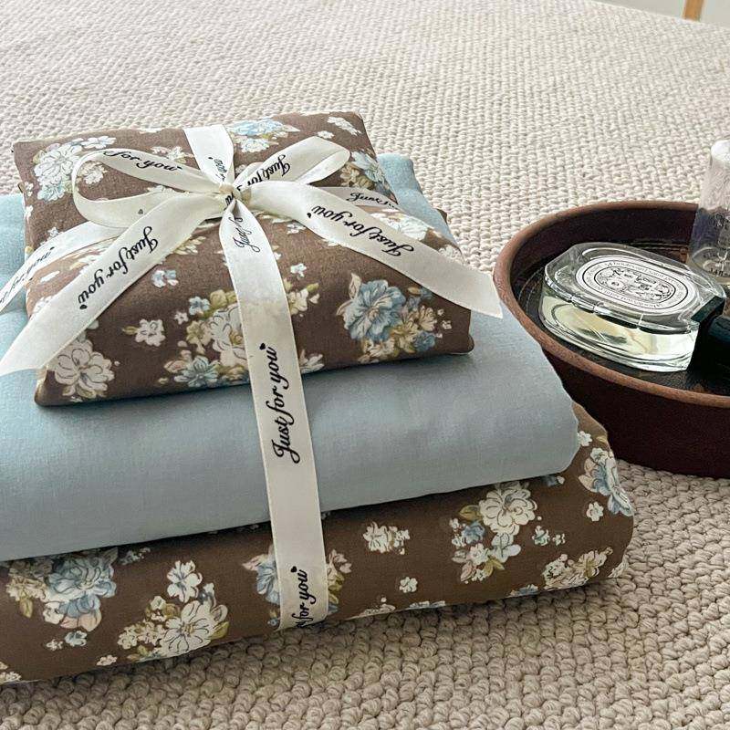 小清新全棉双层纱四件套床床品纯棉上纱布套床笠被CDX套床单三件