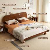 源头厂家直销北黄杨木人大现床代简约床黑胡桃双78924美木实木卧