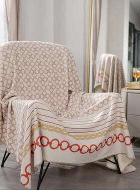 轻H条亲纹GVU级棉羊绒盖毯披奢肩毯旅行休闲盖毯沙发毛毯绒毯肤子