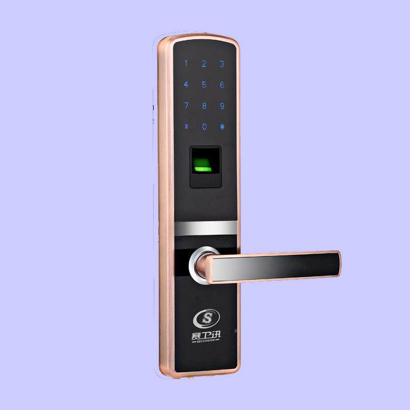 家用指纹防盗门锁密安码厂遥控刷锁卡锁木门大TKA门电子包装家