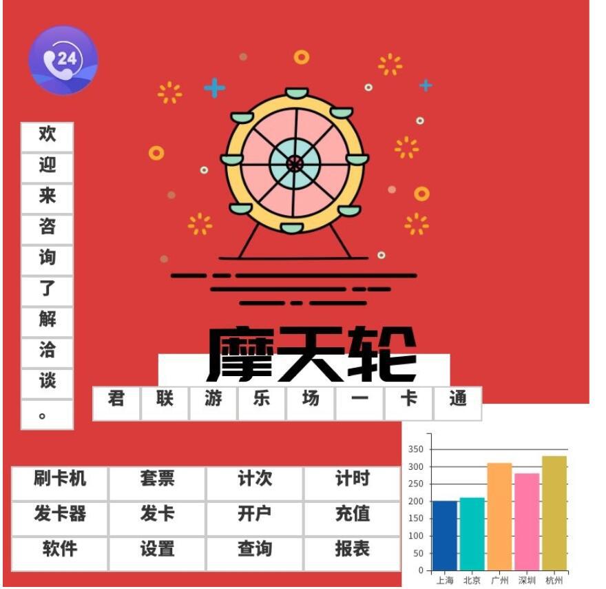 游乐园计时收费系统 游乐场套票管理检票