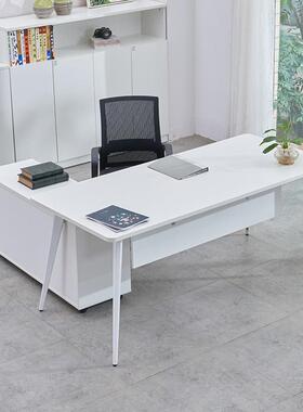 简约现办公室经理办家公JG-P8808桌老板单人桌代椅组合主管白色脑