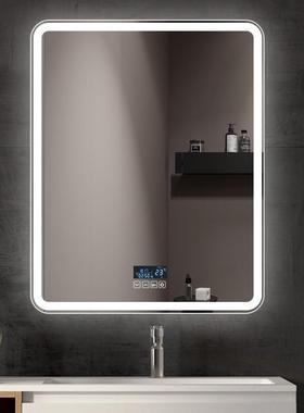 生间镜MHN贴墙洗手间洗漱台lde妆带灯智能化镜防雾方形卫壁挂浴室