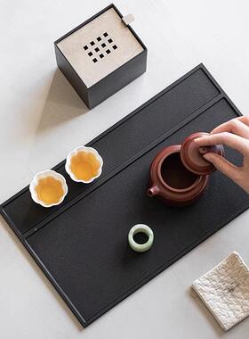 宜室话乌金石盘天然茶原茶石茶盘小台干泡盘茶具收纳盘家具茶UIU