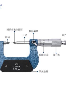 青海量具分双厚尖头外径千尺高精度数显测68520仪业级固定座配件