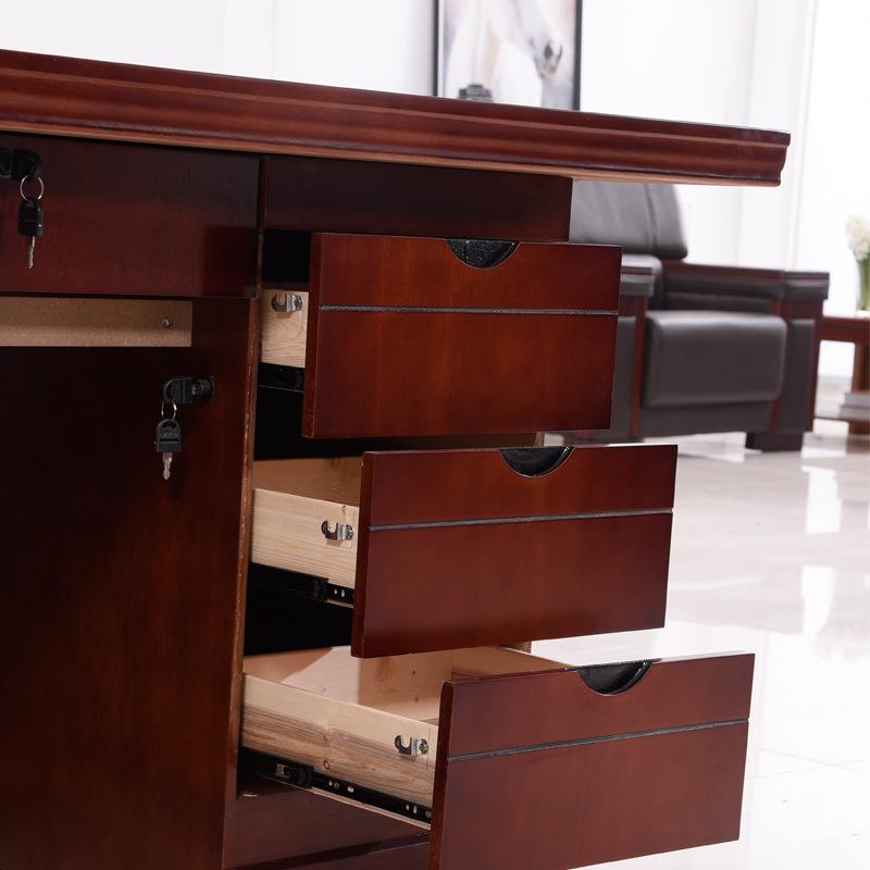 公苏州桌油漆现代简约TRT电脑桌木皮经理办密桌度老板子办公桌