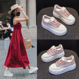 内增高女鞋夏天小个子搭裙子穿的鞋子女士2023新款洋气时尚小白鞋