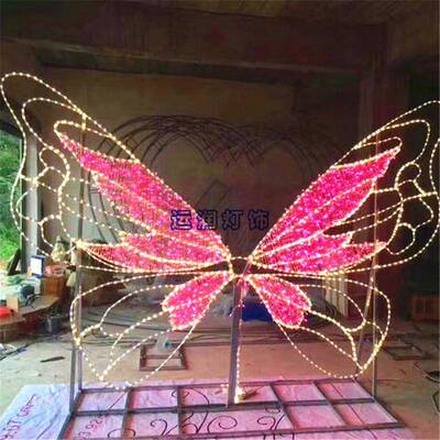 LD仿真发光蝴蝶户外YR-TPD-3花园地插E灯公亮化景观光园节天使膀