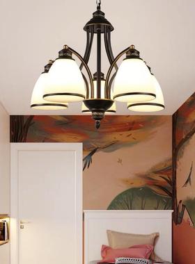 美灯乡村灯吊客厅灯现代简式约大气卧室餐厅铁艺复古家95199用灯