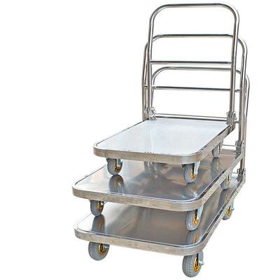 折不锈钢平板车手推车搬运车车推货车叠静音折小推车推89333货其