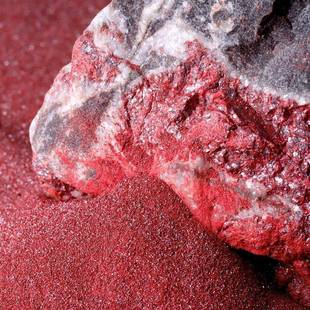 朱砂天然原石DRN朱晶体水粉原矿颗砂粒高纯度辰砂飞紫金砂粉原料