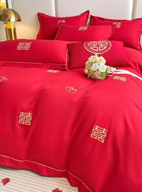 新中式婚庆四套被婚房布置床单套结婚床被上用品女方陪嫁喜202504