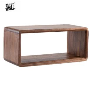 黑胡桃实木壁挂物墙上书架书房客厅墙面置架656装 饰格子收纳书架