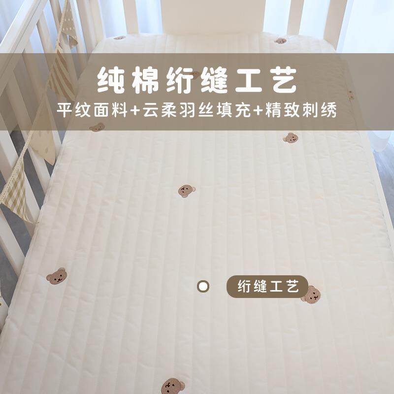 婴A类棉儿床笠床单新生儿绗缝卡通刺绣床套幼儿园宝YFU宝纯罩床床