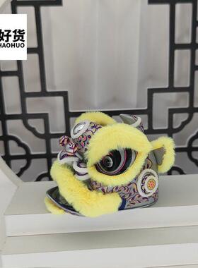 fYl招才汽车中控台摆狮件桌面网红车载一路平醒安217品中式工艺装