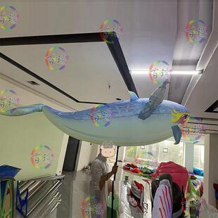 卡通模气淡蓝列ENK色海洋充鱼气鲲鹏游乐场巡游互动海洋系道具