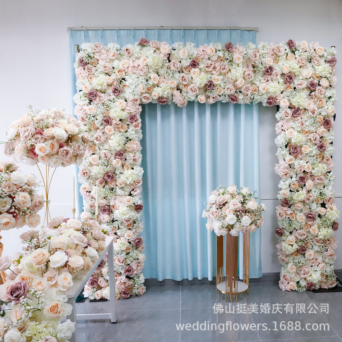 婚庆仿真玫瑰瀑布拱门桌花套装