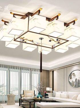 新中室式吸灯现代简约长顶形客厅灯餐厅卧灯复古中国风套92124方