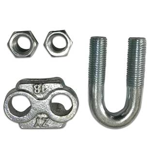 国型镀重锌钢丝绳头玛钢夹356标头锁扣U型绳扣U卡形扣夹猫爪