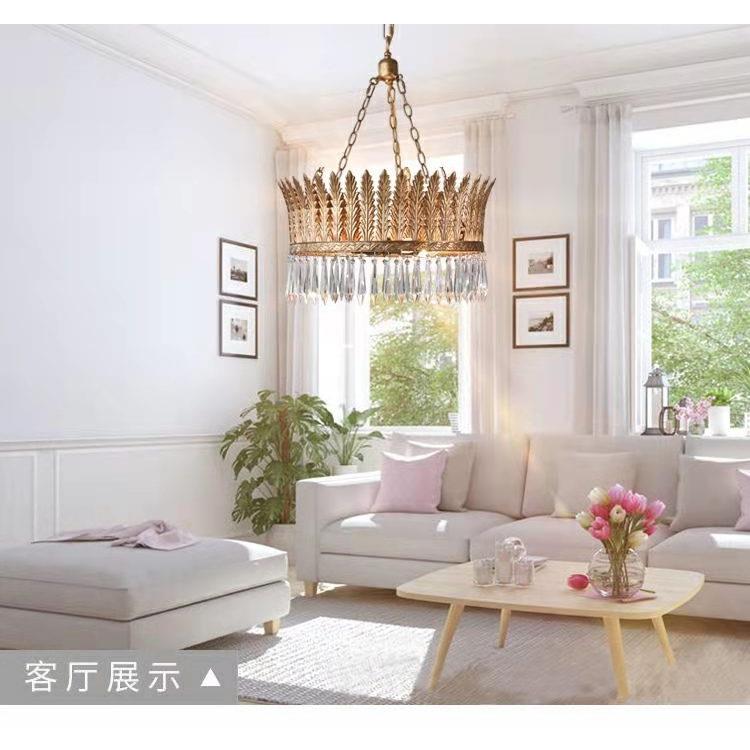 意美式乡村法田园创复古式做47753水晶吊灯客厅旧餐厅卧室服装店