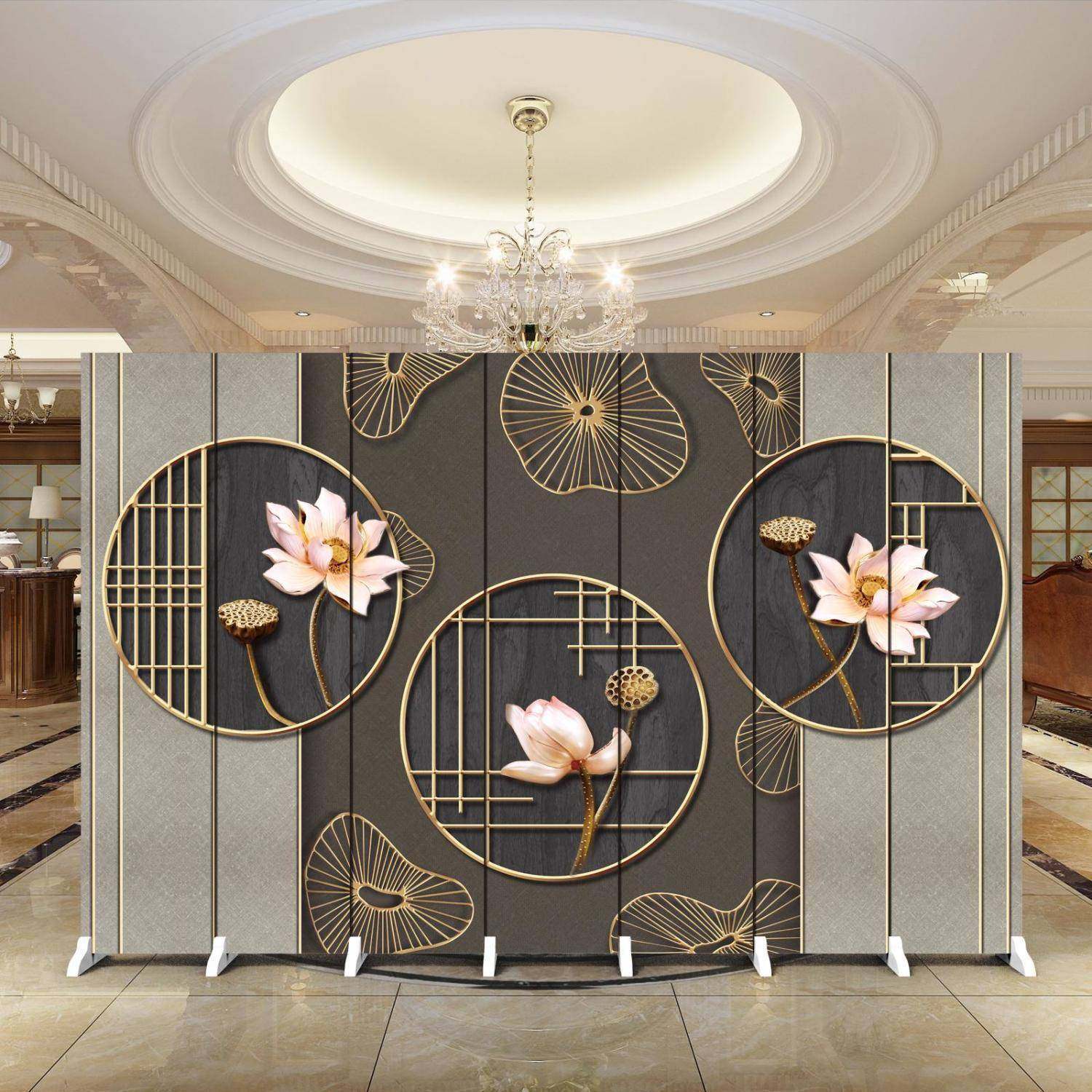 新式屏风隔断CQC花客厅酒鸟店中大堂家用卧暗色室可移动折叠木制