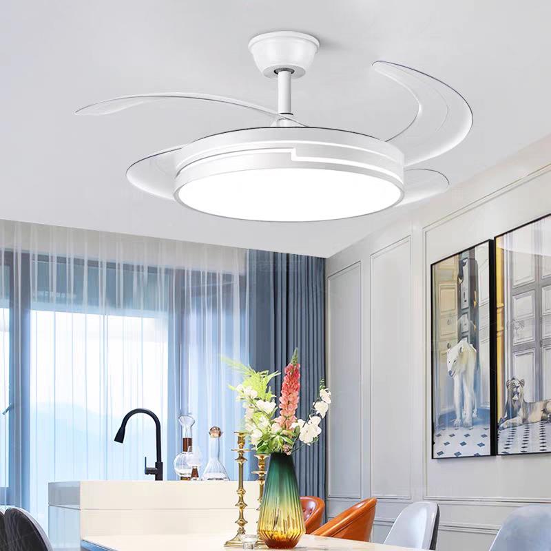 形风扇隐吊扇灯体电扇家用餐厅客厅226025新款一现代简约灯吸顶吊