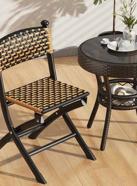 藤椅阳台休闲凳LNP子子靠椅背椅用编织藤编家折叠椅单椅人户外桌