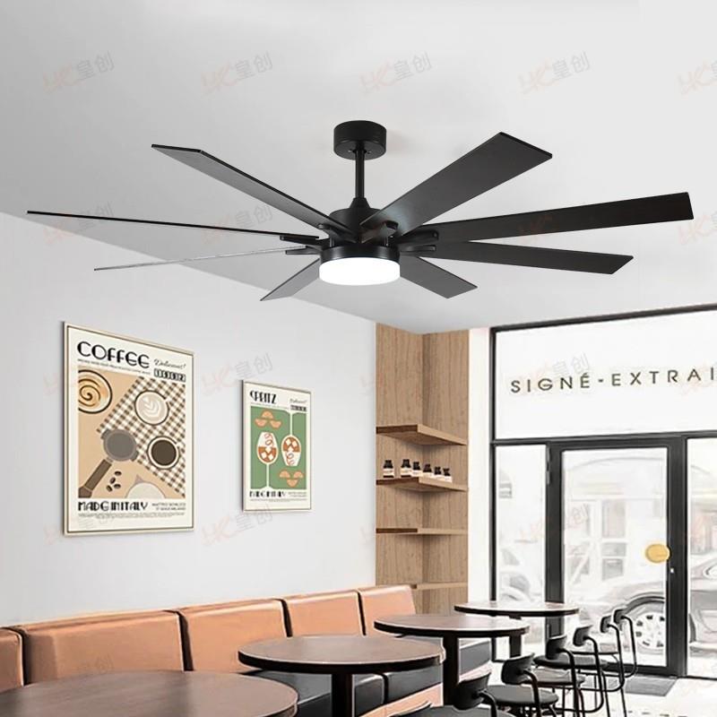 北欧大尺电寸厅木叶风扇灯餐厅客商626用静音扇食堂办灯公室电吊