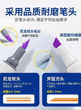 斯塔32无品牌/1R酒精马克笔软头手绘动性漫设2计专用168B色油马克